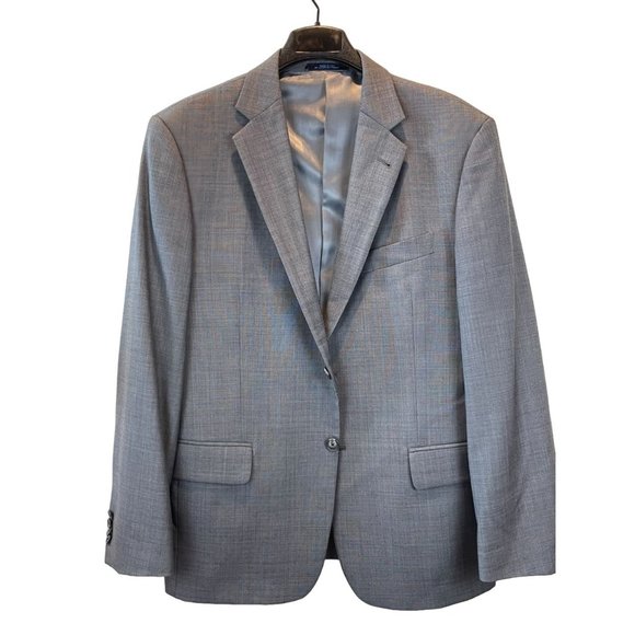 Joseph Abboud Men Coat Suit Blazer Jacket 100% Wool Two Button Slate Blue SZ 40S - Picture 1 of 8
